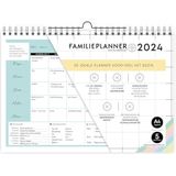 Succesplanner FamiliePlanner 2024 - muurkalender voor 5 personen - voor het hele gezin - leuke quotes - maaltijdplanner