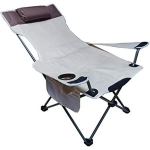 Klapstoel Campingstoel Hoge Rug Lounger Stoel Buiten Draagbare Opvouwbare Rugleuning Fauteuil Camping Casual Hoofdsteun Stoel Met Bekerhouder Zijtas Strandstoel Outdoorstoel (Color : A)