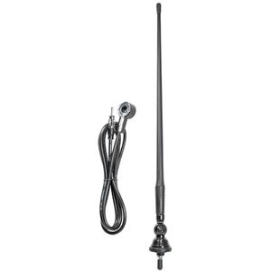 tomzz Audio 1000-001 Zeer flexibele universele rubberen antenne am/fm (ukw), ca. 1,3 m kabel, din-antenneaansluiting
