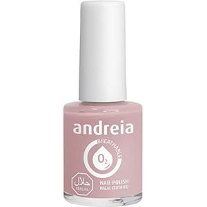 Andreia Halal Ademende Nagellak - Waterdoorlatende Halal Nagellak Veganistisch en Wreedheid - Kleur B25 Rozeachtig Naakt 10,5 ml