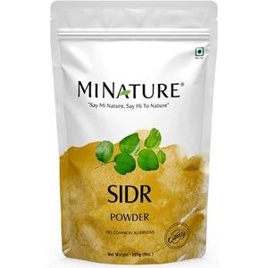 Mi Nature Fresh Sidr Leaves Powder 227g (8oz) | Natuurlijk diep reinigend en conditionerend kruid voor haarverzorging | Traditionele kruidenreiniger |Plantaardige bron van slijm en saponinen