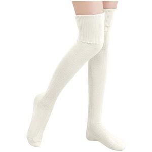 Gyios fluffy socks 3 Pairs Pairs Ladies' Woolen Foot Warmers Autumn Winter Over The Knee Stockings With Drawstring Socks Pile Socks-white-one Size