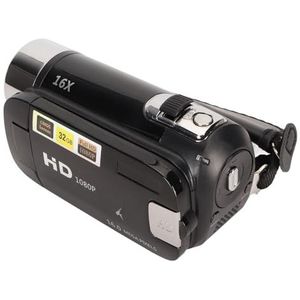 Digitale Camcorder, Draagbare 16MP 1080P 16X Zoom HD-camera voor Vloggen (BLACK)