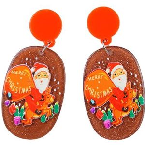 Kerstman Acryl Dangle Oorbellen: Oorbellen Stud Vintage Kerstvakantie, Acryl, Geen edelsteen