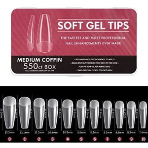 Soft Gel Volledige Cover Nail Tips Coffin Almond Square Stiletto False Nagels Clear nep Press on Nails voor Nail Art Design Soak Off Nail Extensions