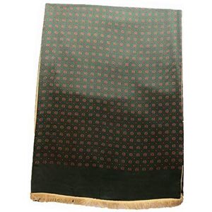 Zijden sjaals voor heren, dubbelzijdig, 100% zijde met geborstelde voering, warme luxe, Patroon - Groen, 170*30cm
