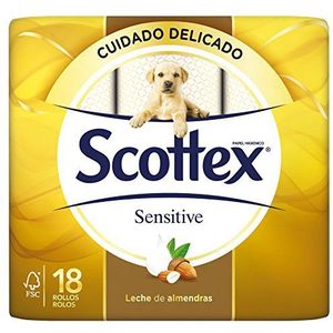 Scottex Sensitiv Toiletpapier, 18 rolgordijnen