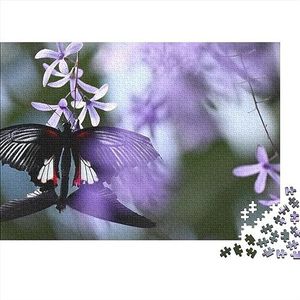 Vlinders en bloemen gepersonaliseerde legpuzzel - maak je eigen aangepaste puzzel met je afbeelding en een gepersonaliseerde doos, uitdagende spellen voor het hele gezin, 300 stuks (40 x 28 cm)