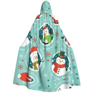 Bxzpzplj Kerst Kerstman Pinguïn Hooded Mantel Voor Mannen En Vrouwen, Volledige Lengte Halloween Maskerade Cape Kostuum, 185cm