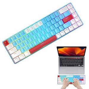 delr Mechanisch toetsenbord 60% – compact design met 68 toetsen mini- | comfortabel computertoetsenbord voor laptop