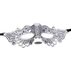pipisweet Mode Prinses Maskerade Kant Half Gezichtsmasker Sieraden Volwassen Oogmasker Vrouwelijke Party Prom Rekwisieten Prestaties (Zilver)