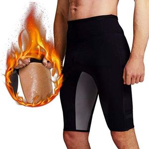Martiount Mannen Zweet Sauna Shorts Body Shaper Gewichtsverlies Broek Workout Afslanken Hot Yoga Capri Tummy Fat Burner Taille trainer (Black, L)