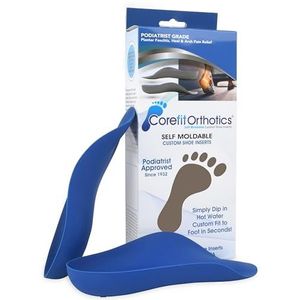 Corefit Custom Orthotics - Handgemaakt in de VS - 3/4 Orthotische Inserts - Duik in warm water en fit aan voet - Stevige vormbare Plantar Fasciitis Inserts - Podiatrist Grade Arch Supports (Amerikaanse Maten) Women UK 8*US 10 Grijs