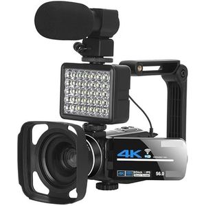 Videocamera Vlogcamera Recorder Digitale camera 4k-camcorder Videocamera Live streaming Nachtzicht 58MP Fotografie Digitale camera's Vlog-opname(16G SD Card,Kit 2)