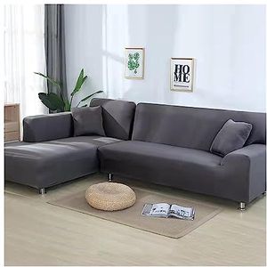 Elastic Corner Sofa Chaise Cover Lounge 1/2/3/4 Seater Couch Sofa Covers For Living Room L Shape Slipcover Armchair Protector (Color : Dark Grey, Size : 4-seat 235-300cm)