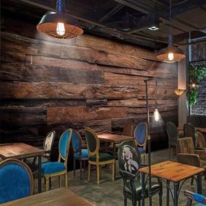 YOZYOOOZ Retro nostalgische houten plank houtnerf achtergrond 3D muurschildering zelfklevend pvc geschikt voor woonkamer kantoor slaapkamer kinderkamer huisdecoratie