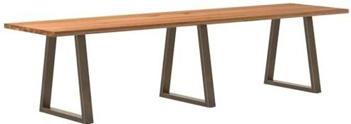 vidaXL Eettafel rechthoekig 320x80x74 cm massief eikenhout lichtbruin, eetkamertafel, restauranttafel, bureau, keukentafel, eetkamermeubilair