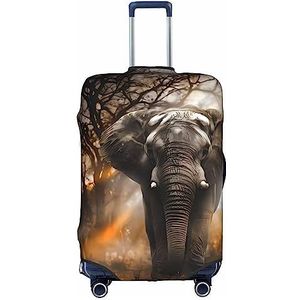 Dehiwi Tropische Afrikaanse olifant Bagage Cover Reizen Stofdichte Koffer Cover Rits Sluiting Koffer Protector Fit 45-70 cm Bagage, Wit, S