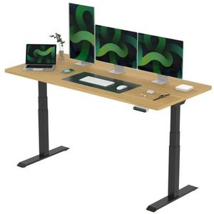 FLEXISPOT E6+180 * 80cm Zit Sta Bureau Verstelbaar Bureau Elektrisch Bureau Standing Desk 3-traps 2-motor met Smart Keyboard Laadvermogen 125 kg