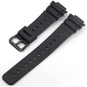 DAYHOM Geschikte horloges Watchband siliconen rubberen bands EF Vervang elektronische polshorloge Band Sports Watch -riemen GW-M5610 Geschikt for Casio horlogebandje (Color : Black black, Size : 16m