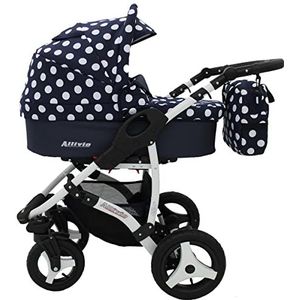Kinderwagen, buggy, set babyzitje en Isofix Optioneel Allivio by SaintBaby Blue Dots 2-in-1 zonder babyzitje