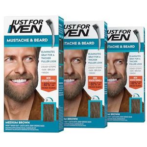 Just for Men Brush Gel Mustache & Beard Medium Brown M-35 1 set (Pac...