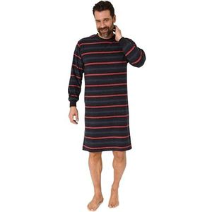 Normann Elegant uitziend badstof nachthemd voor heren, lange mouwen, met manchetten, rood 1, 56-58