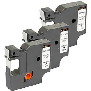 Cartridges Kingdom 3 x D1 45020 12mm x 7m Wit op Transparant Label Tapes Compatibel met DYMO Label Printers