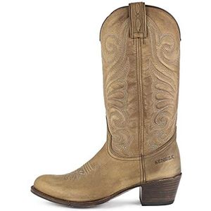 Sendra Boots 11627 cowboy-laarzen voor dames en heren, met hak en ronde neus, van zwart leer, elegante laarzen, Bruin, 41 EU