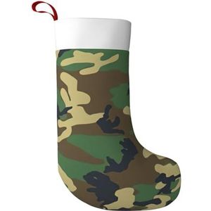 OAZCVBNN Groene Militaire Camo Print 17.7 inch Kerst Kous Vakantie Open haard Gepersonaliseerde Familie Xmas Decor Sok