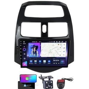 Android 13 Autoradio 9 Duim Touch Display Voor Chevrolet Spark M300 2009-2016 Met Draadloze Carplay Android Auto/GPS/FM RDS DAB+/BT 5.0/Bediening op het stuur + Camera en DVR(Size:NF-4)