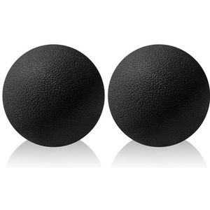 Gemtte 2 stuks kleine set fasciale ballen, rugmassage ballen voor wervelkolom voet hand massage bal triggerpunten massage yoga spierontspanning (zwart)