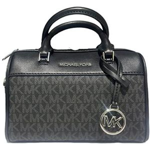 Michael Kors Extra Small Duffle Travel - Leder/Canvas Cross Body Bag (Black), Blanco Y Gris