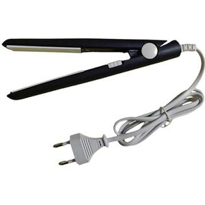 Zwarte 2-in-1 mini-stijltang, krultang, rechte boardkrultang, richtmachine, keramische verwarmingsplaat, draagbare keramische platte krultang, haarkrultang