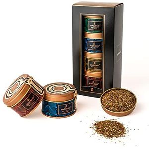 Soolong Wereld Nr5 Luxe Theedoos met 4 wereldtheen - Malawi Detox, Rooibos vanille; Japanse Genmaicha Matcha en Chinese oolong - Ideaal als cadeau voor sint of kerst - Assortiment 4stuks