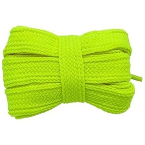 MOVDARL 3 paar 2 cm bredere platte schoenveters casual sneakers veters voor schoenen mode touw schoenveter 100/120/140/160 cm schoenen accessoires 1 paar (fluorescerend geel, 140 cm)
