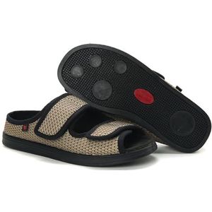 Extra brede diabetische oedeemschoenen voor dames voor ouderen, gezwollen voeten, artritis, antislip orthopedische pantoffels met verstelbare sluiting, gemakkelijk aan en uit