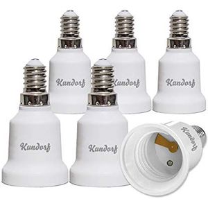 Kundorf 6 stuks E14 naar E27 adapter E14 naar E27 lampvoet lampfitting adapter converter E14 naar E27 fitting voor LED halogeen energiebesparende lampen wit