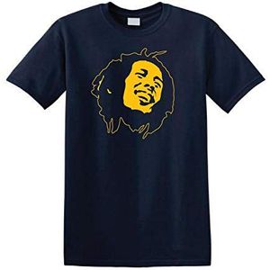 BOB Marley Reggae Legend Che Guevara stijl Jamaica zware katoenen T-shirt - blauw - L