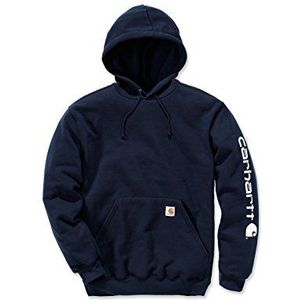 Carhartt Midweight Signature Sleeve Hoodie Logo - Pullover met capuchon (XL, donkerblauw)