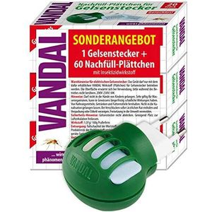 Vandal Muggenstekker en 60 (3 x 20) navulplaatjes
