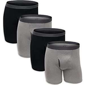 Fruit of the Loom Premium Coolzone boxershorts voor heren, Zwart/Grijs (4 Pack), XL