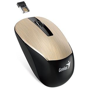 Genius 31030119103 NX-7015 Gold USB 1200 DPI draadloze muis 2,4 GHz BlueEye Sensor AAN-uitschakelaar zwart