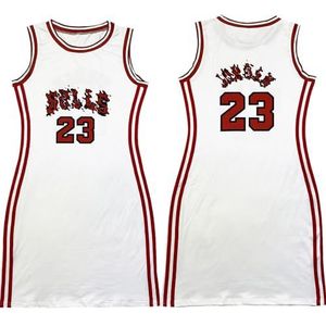 yk8fass Casual dubbelzijdige jurk vj-82051, Wit Rood, XL