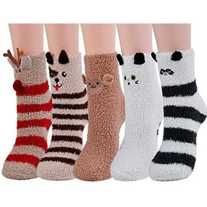 ZOYLINK Knuffelsokken, wollige sokken, bedsokken voor dames, warme wintersokken, huissokken, Algemeen, M-L