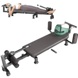 PRMTYUP Full Body Traction and Stretch Decompression Machine, Portable Spine Stretcher Bed for Home, Cervical and Lumbar Vertebra Massage Bed, Physical Lumbar Cervical Stretcher,zwart