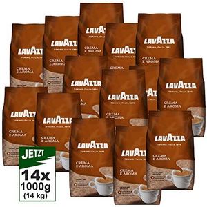 LAVAZZA Koffie Crema E Aroma 14x1000g (14kg) Premium Koffie Italia, romig en aromatisch