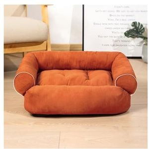 Hondenmand Luxe grote hondenslaapbank hondenbed hondenkennel kattenmatten slaapkennel voor kleine en grote hond Huisdierbed (Color : Orange, Size : 2XL)