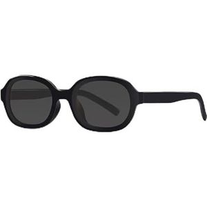Retro ovale zonnebril zonnebril Netflix Teal gepolariseerde zonnebril (Color : Black(Polariser))