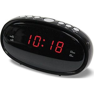 Denver Electronics CR-420 klok digitaal zwart radio draagbaar - draagbare radio (klok, digitaal, UKW, LED, 1,52 cm (0,6 inch), zwart)